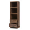 Baxton Studio Burnwood Modern Walnut Brown Finished Wood 2-Drawer Bookcase 141-7966